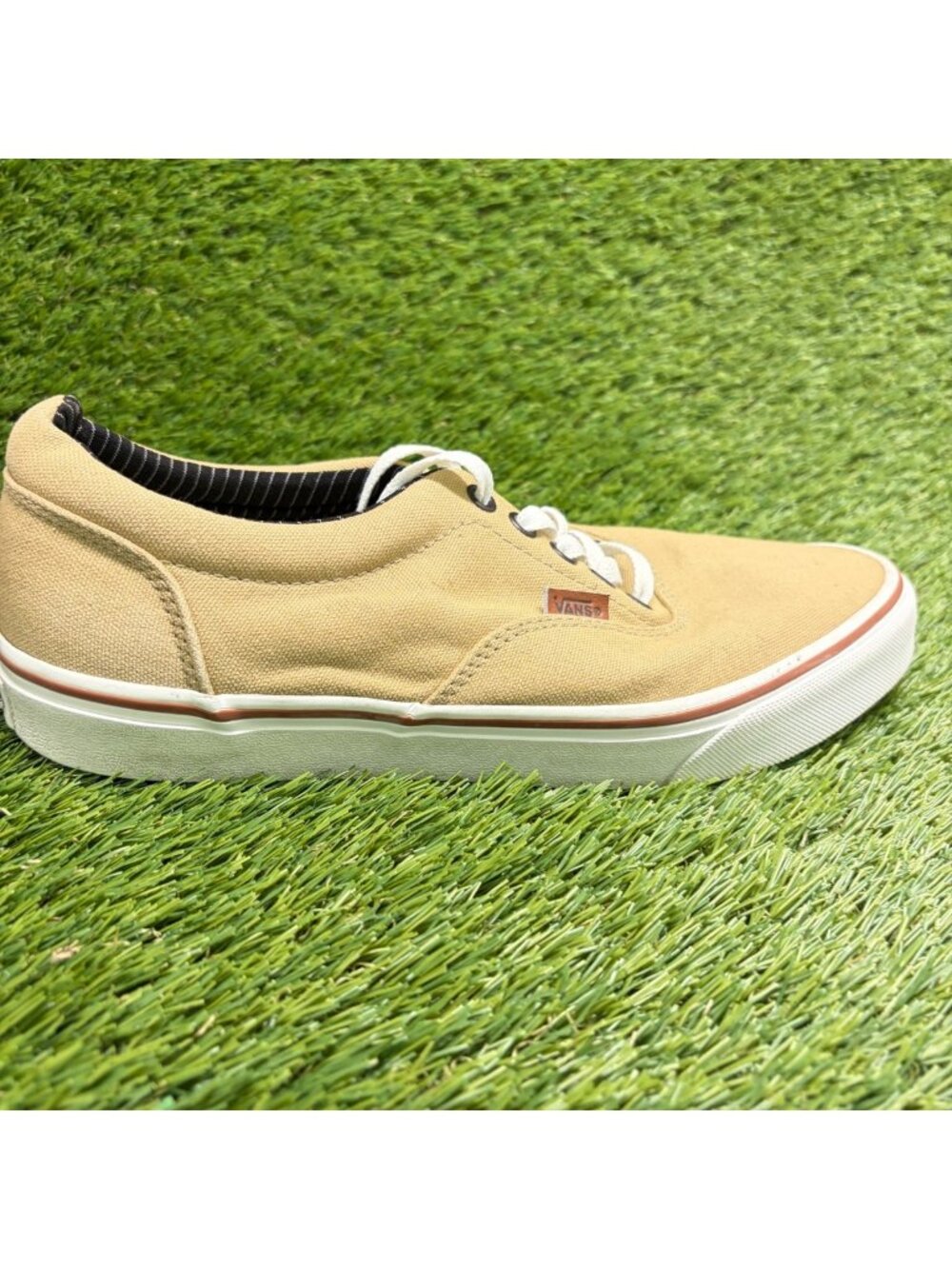 Vans Era 59 Mens Size 8.5 Khaki White Athletic Walking Skateboard Shoes Sneakers